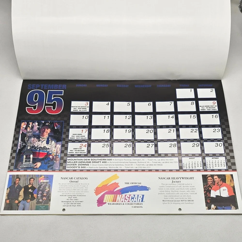 1995 Superstars of NASCAR Calendar Dale Earnhardt Gordon Championship Foldout